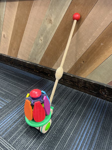bajo wooden flower push toy - org $52