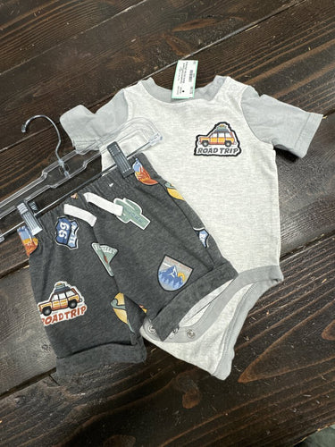 Boys Onesie W/ Shorts Set (2pc) Garanimals 3-6M