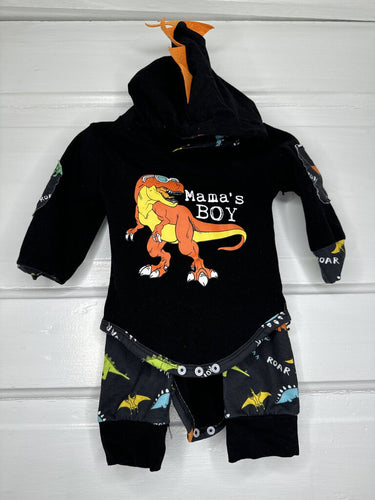 Boys Hooded LS Onesie w/ Joggers (2pc) 3-6M