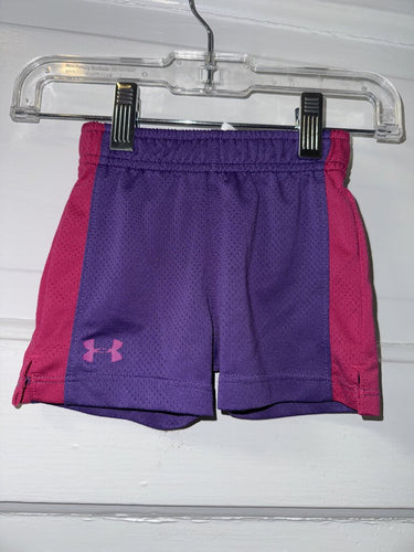 Girls Athletic Shorts (cracking in logo) Under Armour 3-6M