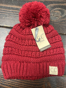 C.C Kids Single Pom Hat - Red