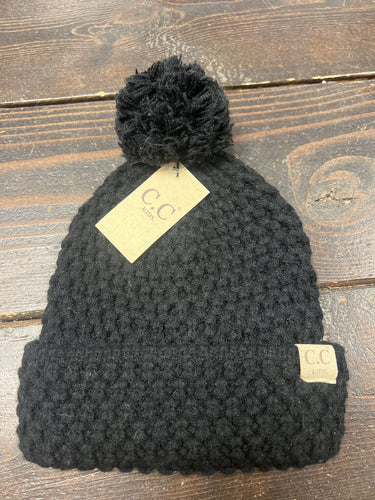 C.C Kids Chunky Knit Stocking Hat - Black