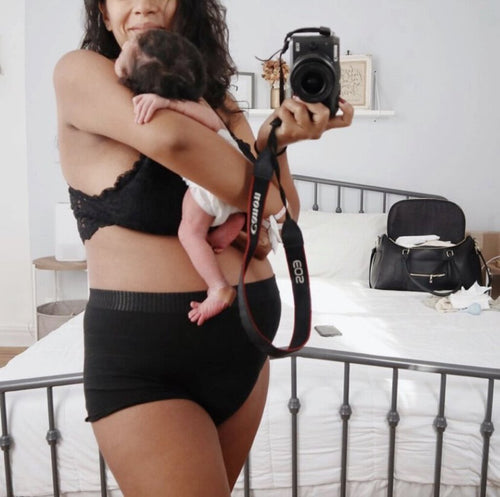 mother mother postpartum underwear - black (set of 5)