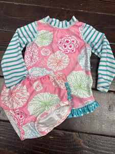 Girls LS Swim W/ Bottoms (2pc) iEFiEL 6-12M