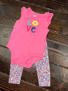 Girls Tank Onesie W/ Leggings Set (2pc) Carters 6M
