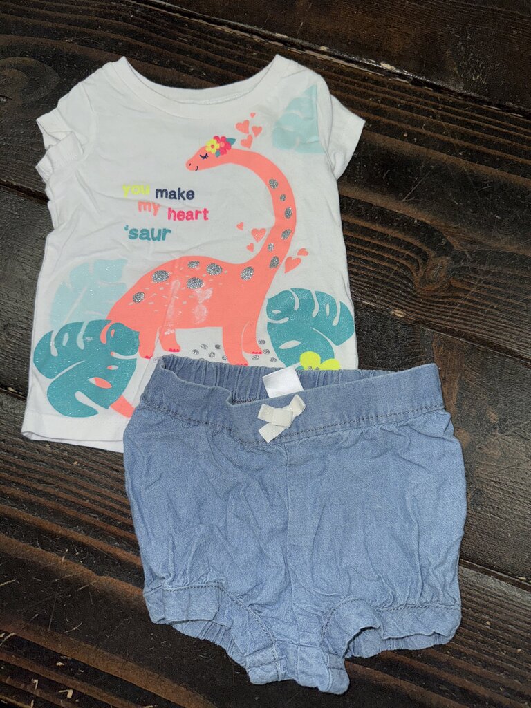 Girls Tee W/ Shorts Seet (2pc) Carters 6M