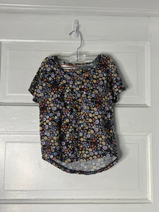 Girls Tee W/ Shorts Set (2pc) black floral