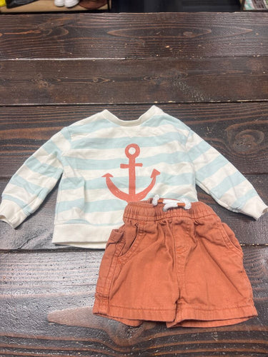 Boys Crewneck W/ Shorts Set (2pc) little co 6M