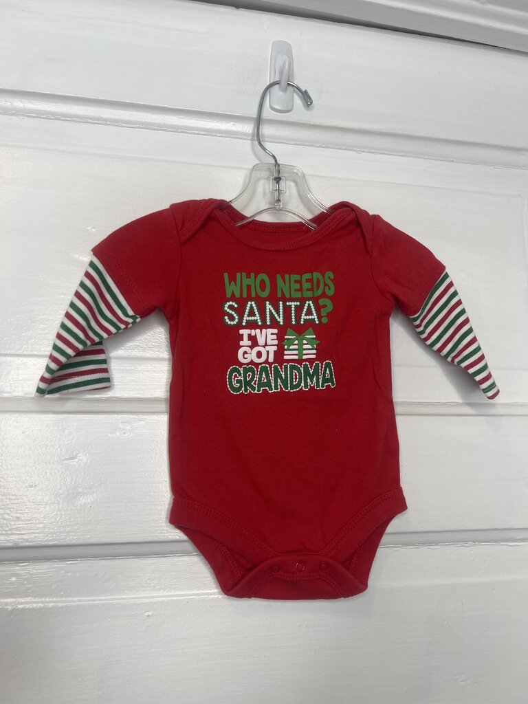 Unisex LS Onesie Holiday Time 0-3M