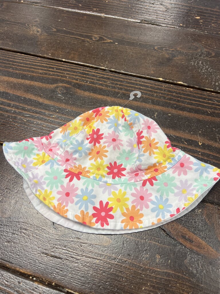 White Floral Sunhat- 18M
