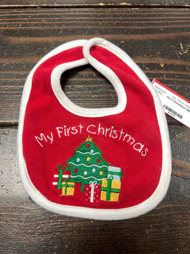 First Christmas Bib - Red