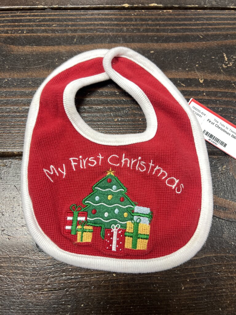 First Christmas Bib - Red