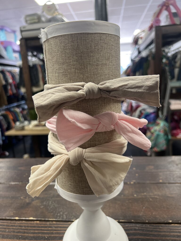 Girls Bow Set (3pc)- Brown/Pink