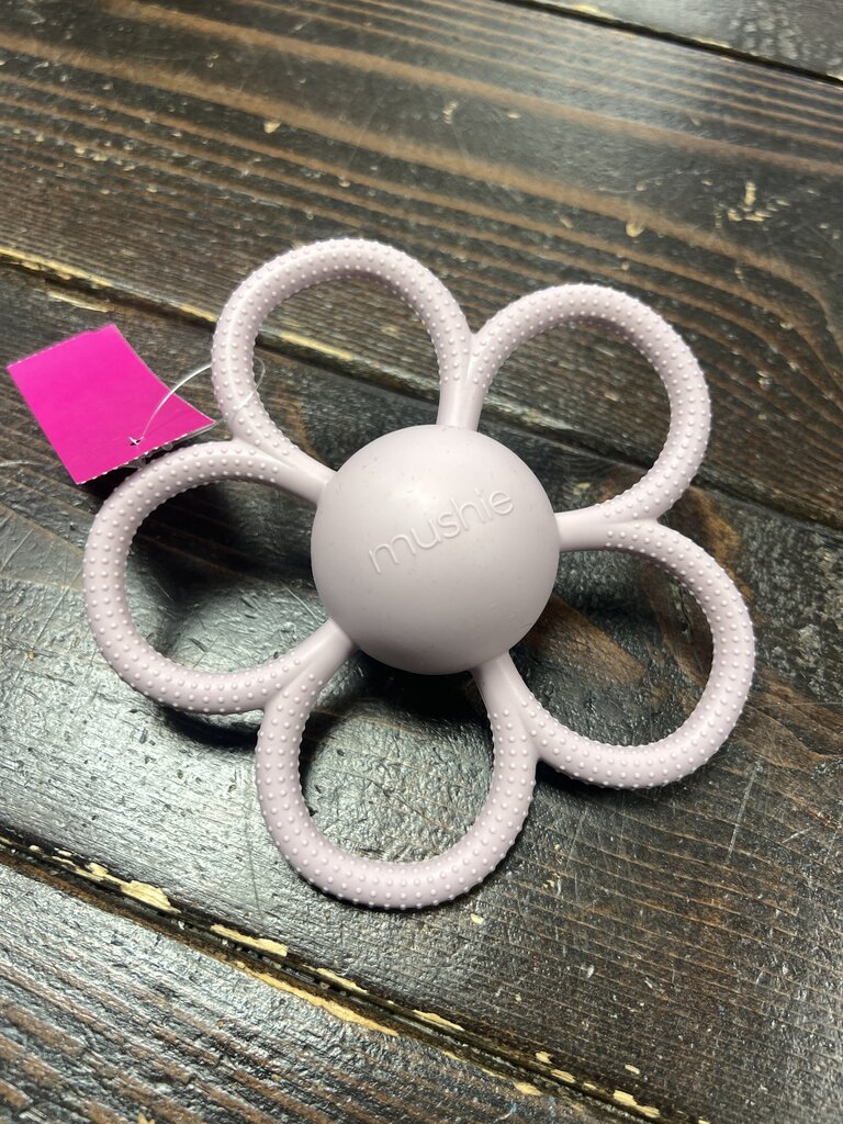 Mushie Rattle/Teether- Purple