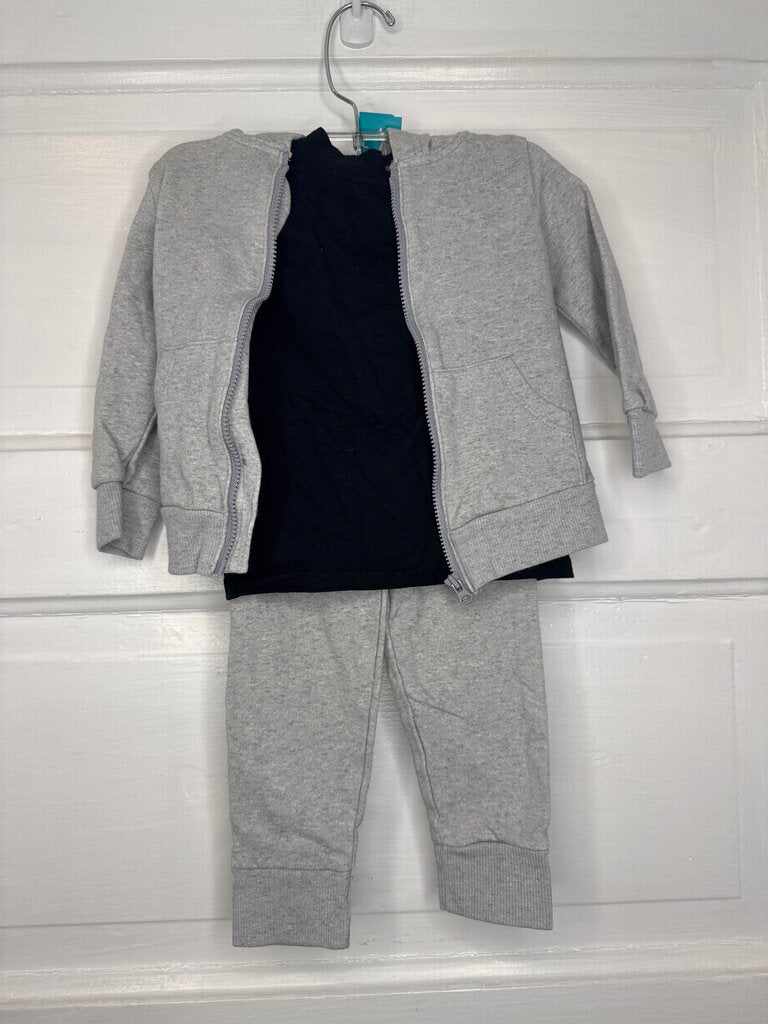 Boys Zip Hoodie/Tee/Joggers Set (3pc) 18M