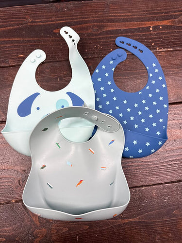 Silicone Bib Set (3pc)- Blue