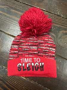 "Time to Sleigh" Stocking Hat