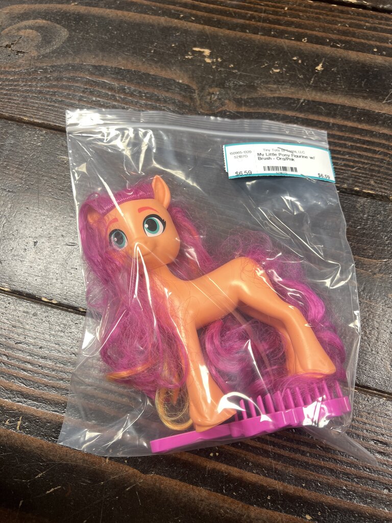My Little Pony Figurine w/ Brush - Org/Pnk