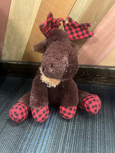 Moose Plush- Red Plaid Markings