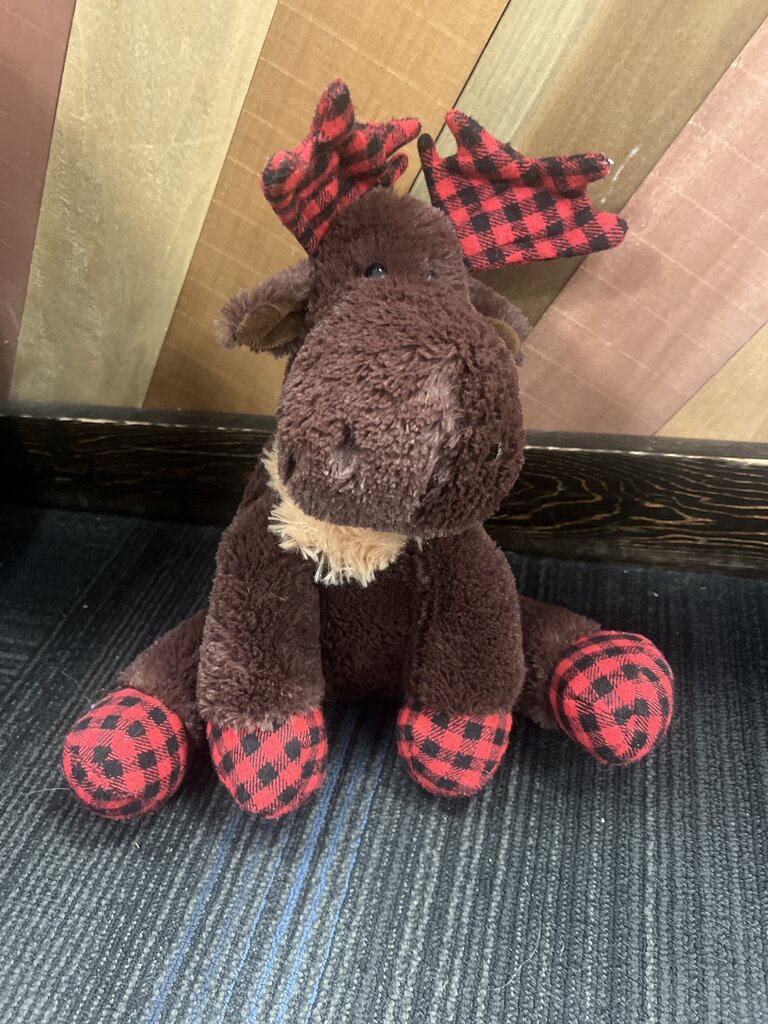 Moose Plush- Red Plaid Markings