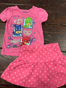 Girls Tee W/ Skirt Set (2pc) PJ Masks 2T