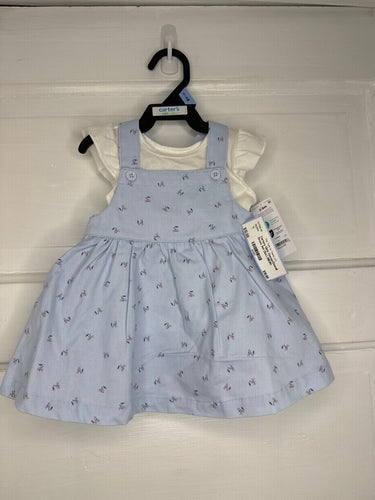 Girls Onesie/Overall Dress Set (2pc) (NEW) Carters 3-6M