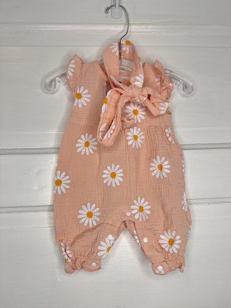 Girls Tank Jumpsuit W/ Headband (2pc) NB