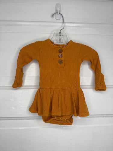 Girls LS Dress Onesie Posh Peanut 0-3M