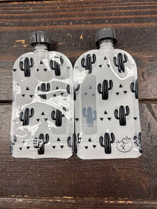 Reusable Kids Pouch (2pc)- Cactus