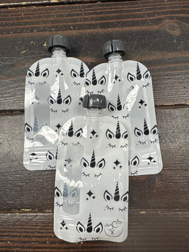 Reusable Kids Pouch (3pc)- Unicorns