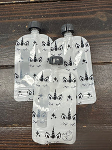 Reusable Kids Pouch (3pc)- Unicorns