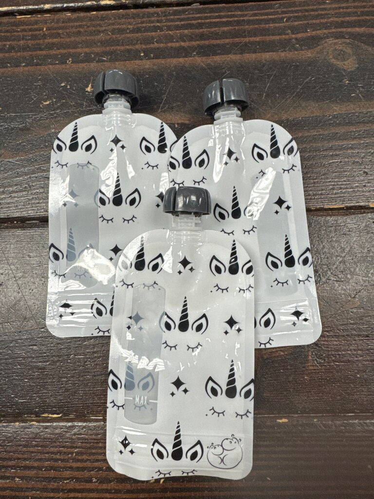 Reusable Kids Pouch (3pc)- Unicorns