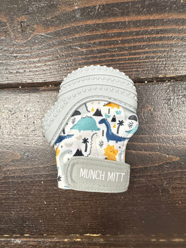 Munch Mitt- Grey Dino