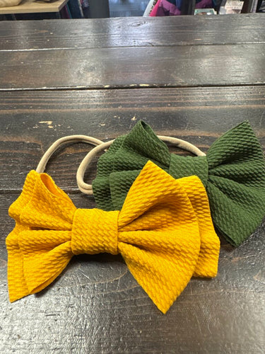 Bow Headband Set- Mstrd/Green