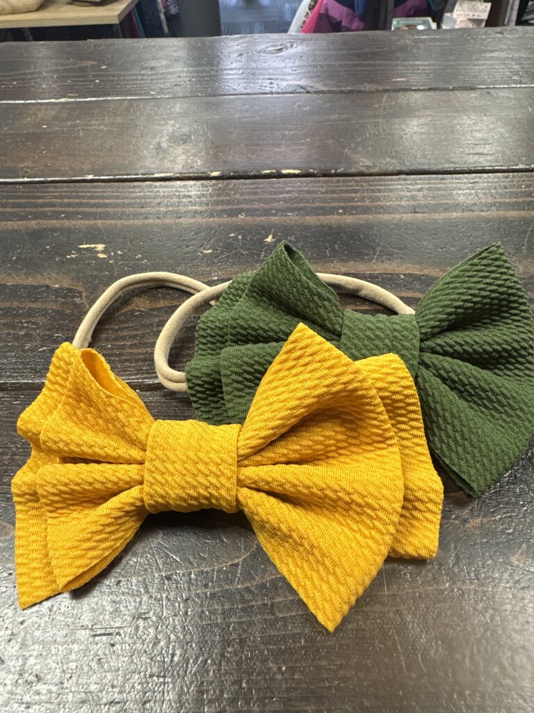Bow Headband Set- Mstrd/Green