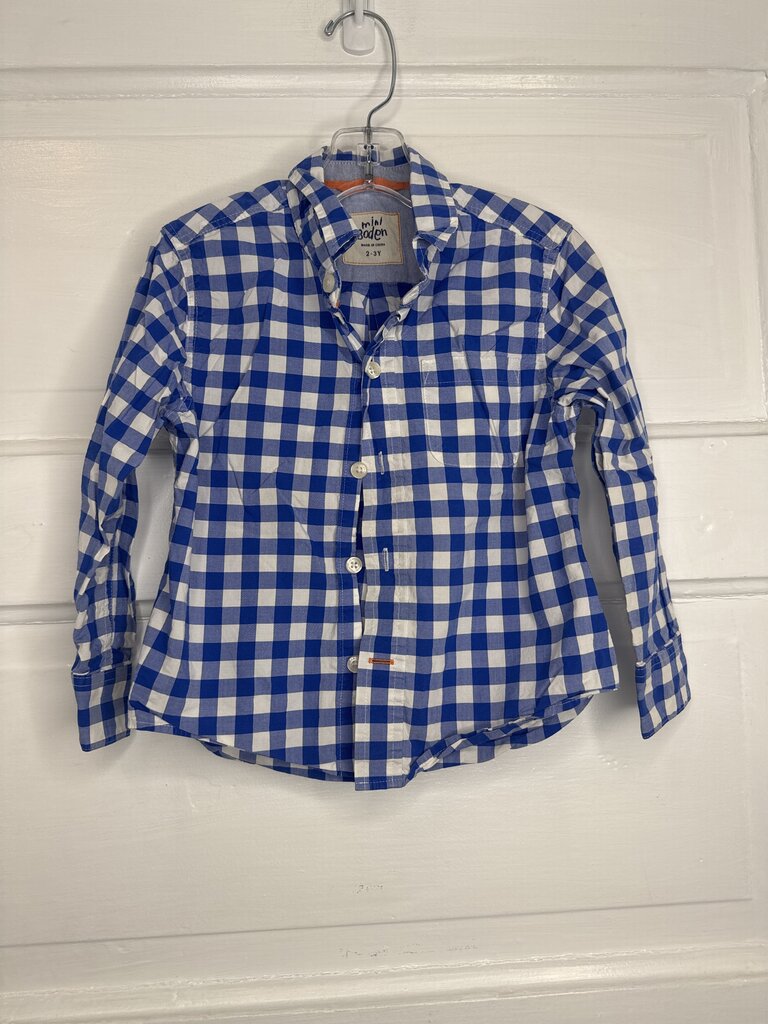 Boys LS Button Mini Boden 2-3Y