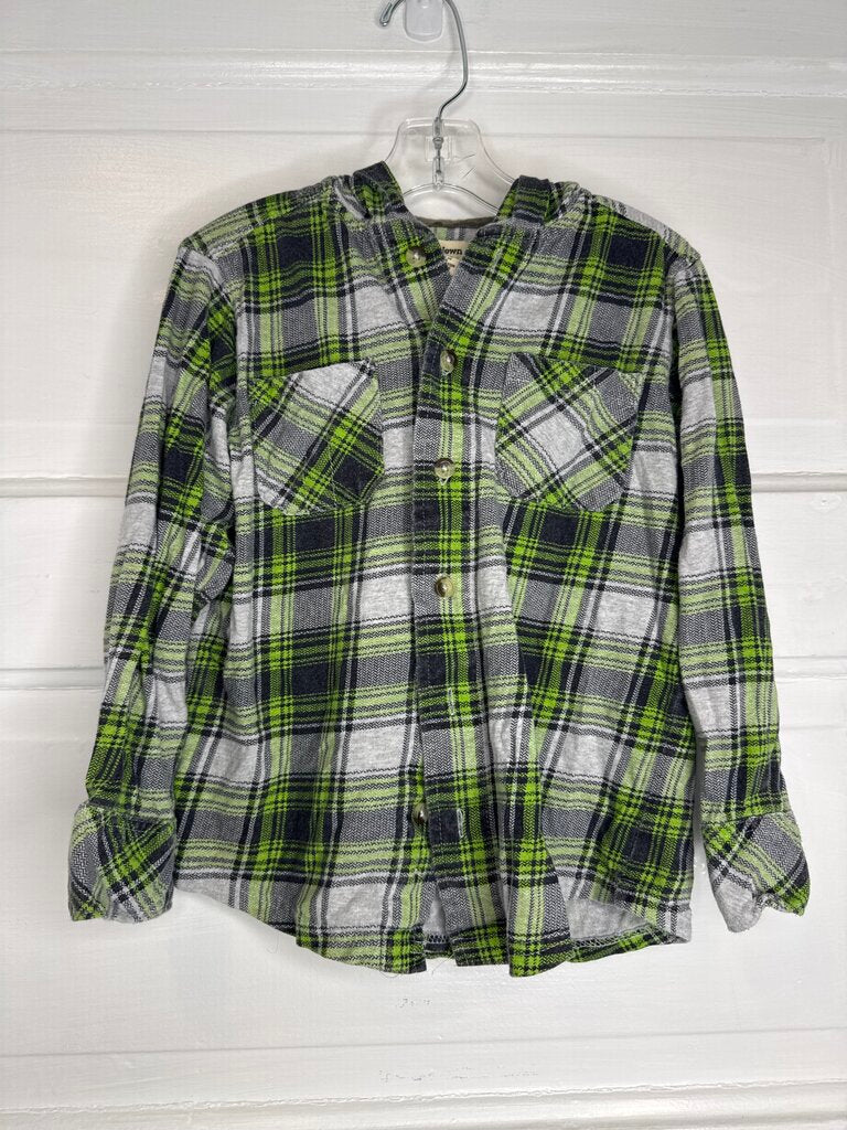 Boys Hooded LS Button ruffhewn 5