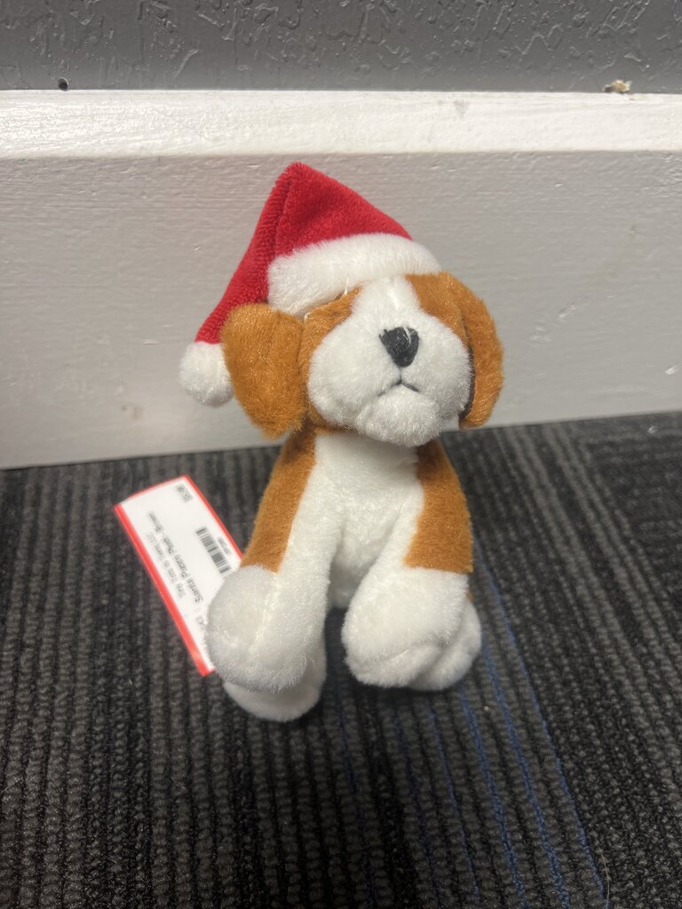 Santa Puppy Plush - Brown