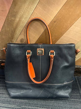 Load image into Gallery viewer, Dooney &amp; Bourke Large Chelsea Shoulder Tote - Blk Leather (some wear/as is)