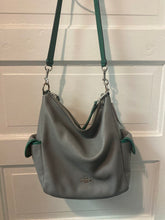 Load image into Gallery viewer, Coach Leather Handbag - Grey/Green (some wear/as is)