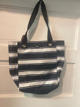 Load image into Gallery viewer, thirty-one tote bag - blk/wh stripe