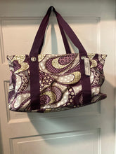 Load image into Gallery viewer, thirty-one large utility tote bag - purple paisley