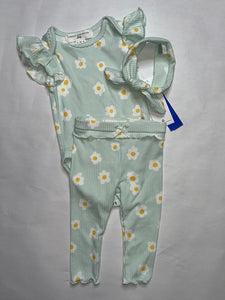 GIrls Tank Onesie,Pants, Hdbnd Set (3pc) NEW orig 2$29 French Connection 3-6M