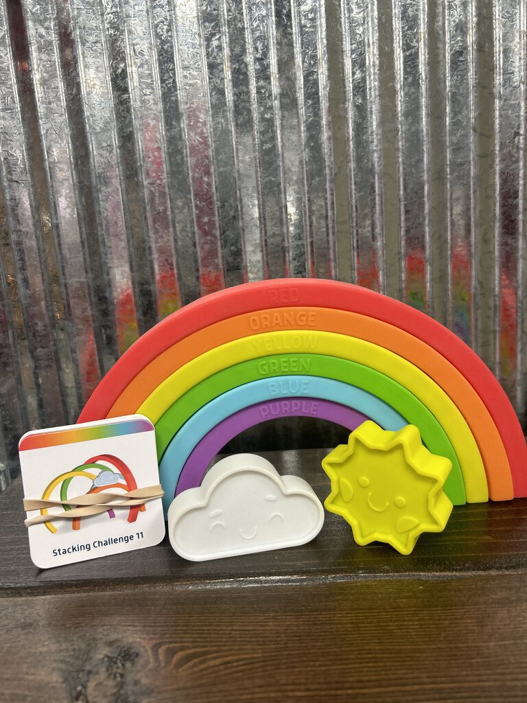 Silicone Rainbow Stacking Challenge Set